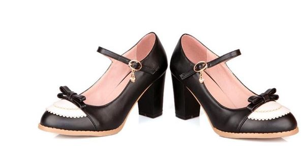 2019 women's shoes in spring and autumn with new style high heel coarse heel round head bowknot@2062, Black
2019 women's shoes in spring and autumn with new style high heel coarse heel round head bowknot@2062, Black