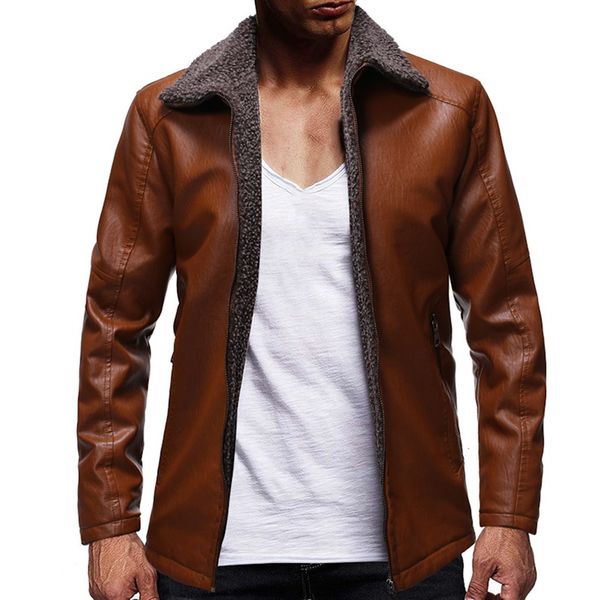 oeak men's casual stand collar zipper closure leather motorcycle jacket mens leather color large size fashion jacket, Black;brown
oeak men's casual stand collar zipper closure leather motorcycle jacket mens leather color large size fashion jacket, Black;brown