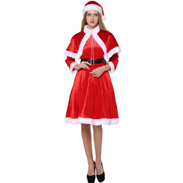 christmas costume cosplay masquerade santa claus outfit costumes women red velvet long sleeve party fancy dress+shawl+belt, Black;red
christmas costume cosplay masquerade santa claus outfit costumes women red velvet long sleeve party fancy dress+shawl+belt, Black;red