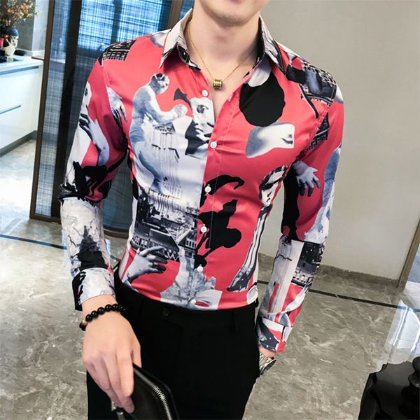 2019 men shirts retro floral printed man casual slim shirt fashion classic men dress shirt male long sleeve brand clothing, White;black
2019 men shirts retro floral printed man casual slim shirt fashion classic men dress shirt male long sleeve brand clothing, White;black