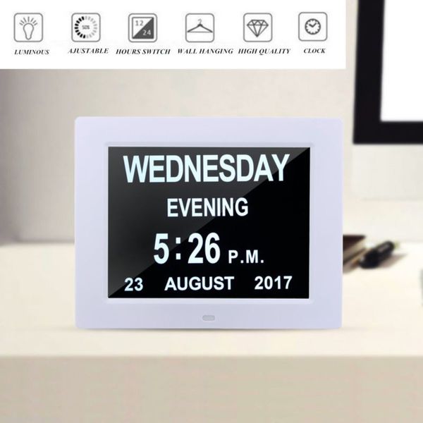 8'' led dementia digital calendar day/week/month/year clock large letter gifts lcd display
8'' led dementia digital calendar day/week/month/year clock large letter gifts lcd display