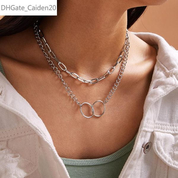 2pcs/set punk multi layer double round circle lasso choker necklace curb cuban pendant necklaces for women jewelry, Silver
2pcs/set punk multi layer double round circle lasso choker necklace curb cuban pendant necklaces for women jewelry, Silver