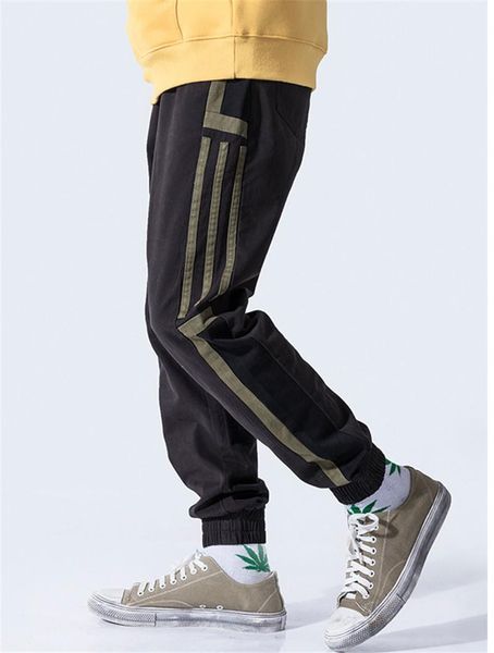 casual clothes styles mens pants mid waist striped overalls loose pencil pants high street ankle banded trousers, Black
casual clothes styles mens pants mid waist striped overalls loose pencil pants high street ankle banded trousers, Black