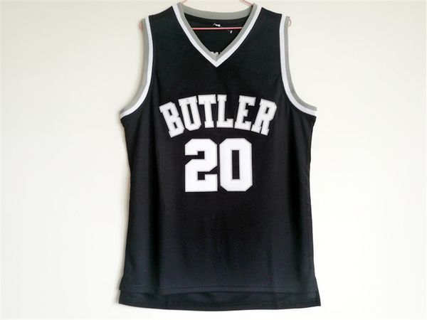 butler bulldogs college #20 gordon hayward basketball jerseys - black