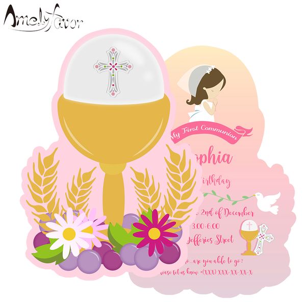 girl communion theme party invitation card girls first communion event party decorations supplies custom-made decoration 16pcs
girl communion theme party invitation card girls first communion event party decorations supplies custom-made decoration 16pcs