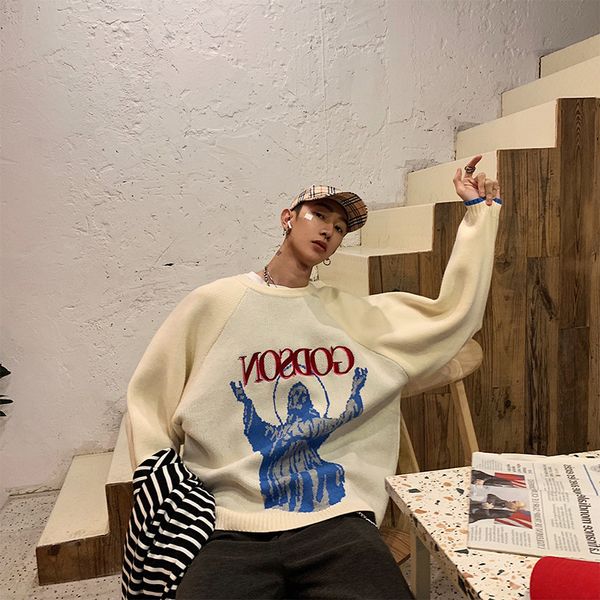 2020 autumn and winter new korean loose couple round neck printed sweater fashion casual thickened pullover blue / white -xl, White;black
2020 autumn and winter new korean loose couple round neck printed sweater fashion casual thickened pullover blue / white -xl, White;black