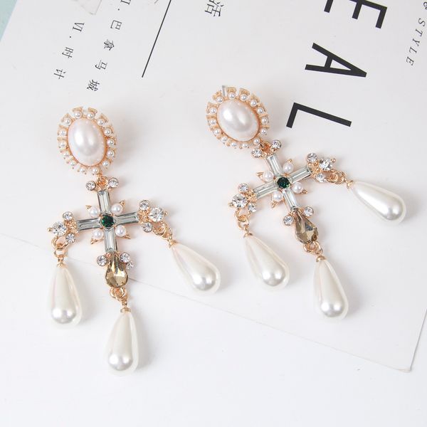 new cross water drop charm pearl pendant long dangle earrings for women fashion lady girl wedding party jewelry 6b4018, Golden
new cross water drop charm pearl pendant long dangle earrings for women fashion lady girl wedding party jewelry 6b4018, Golden