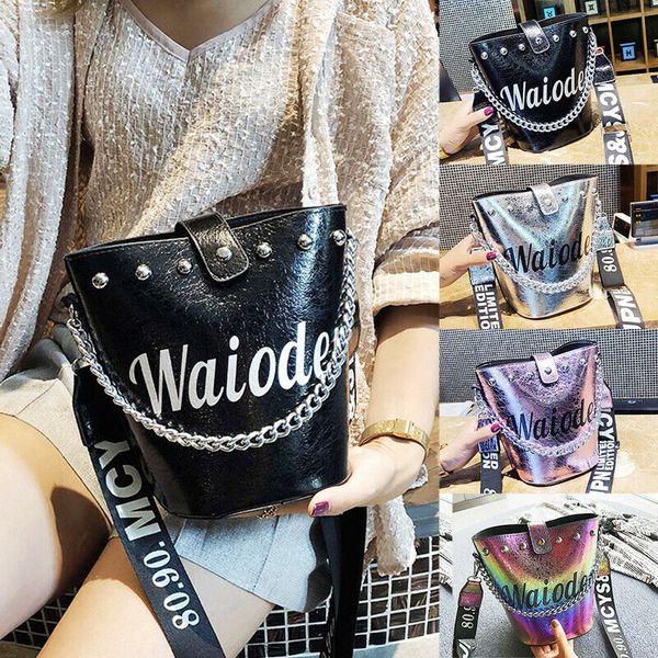 2019 newest hot women's chain bucket bags purse shoulder strap handbag tote satchel crossbody rivet letter printed laser bucket
2019 newest hot women's chain bucket bags purse shoulder strap handbag tote satchel crossbody rivet letter printed laser bucket
