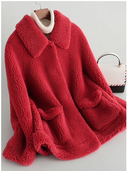 new natural sheep fur coat women real sheep shearling fur jacket winter overcoats plus size f125, Black
new natural sheep fur coat women real sheep shearling fur jacket winter overcoats plus size f125, Black