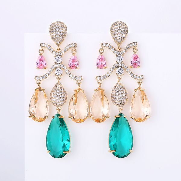 colorful water drop zirconia earrings personalized design cz stone fashion drop earrings for women luxury jewelry wholesale, Silver
colorful water drop zirconia earrings personalized design cz stone fashion drop earrings for women luxury jewelry wholesale, Silver