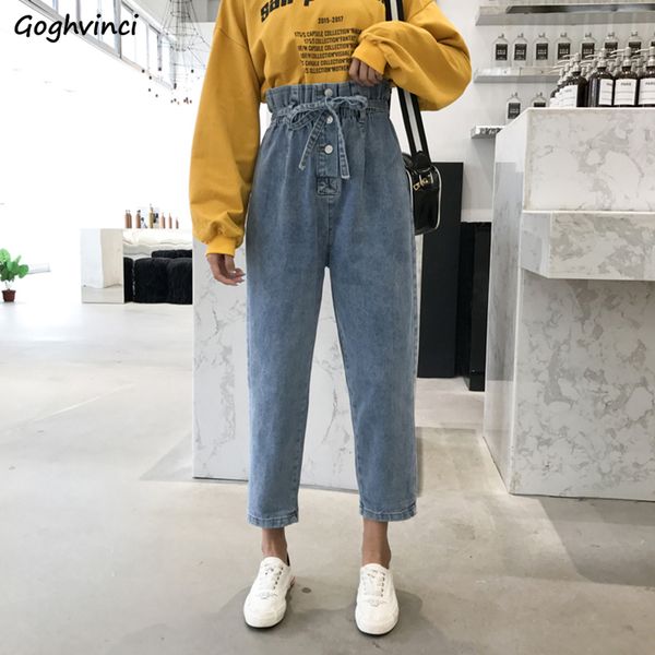 jeans women elastic high waist loosre harem chic bow button kawaii ankle-length new student harajuku leisure trendy korean style, Blue
jeans women elastic high waist loosre harem chic bow button kawaii ankle-length new student harajuku leisure trendy korean style, Blue