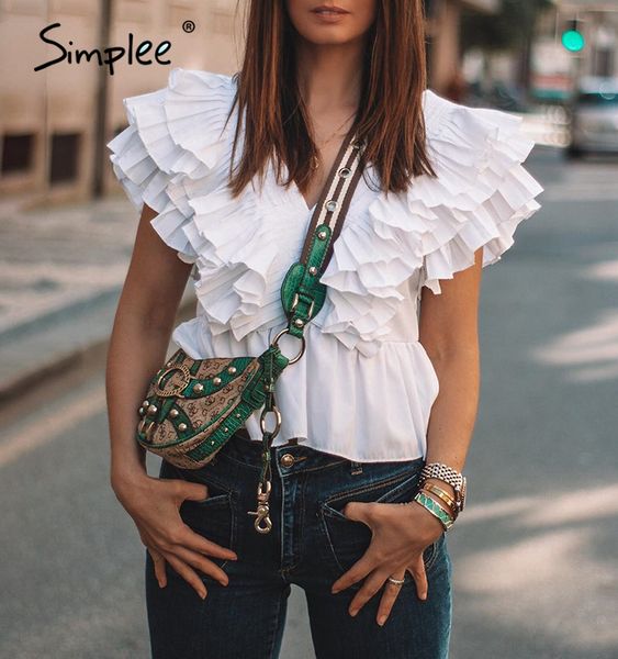 women's blouses & shirts simplee v-neck white ruffled women blouse shirt summer short high street solid elegant female
women's blouses & shirts simplee v-neck white ruffled women blouse shirt summer short high street solid elegant female