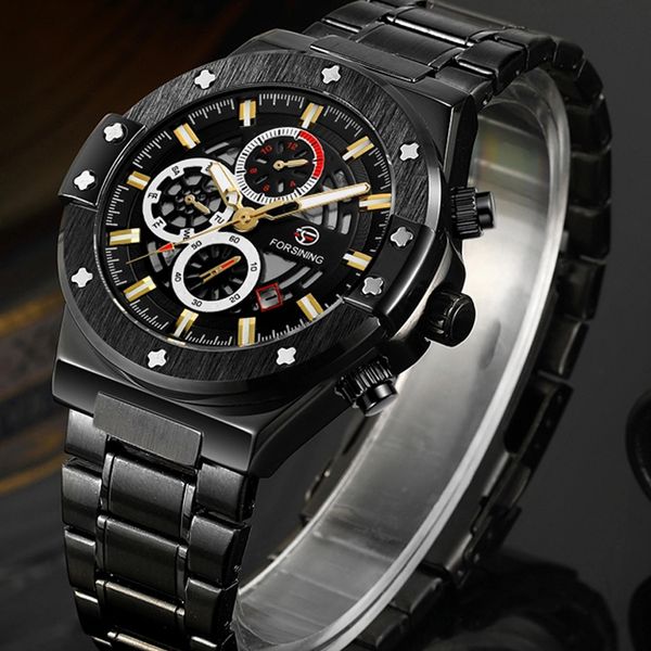 forsining steampunk sport series classic black golden clock male complete calendar men's automatic watches top, Slivery;brown
forsining steampunk sport series classic black golden clock male complete calendar men's automatic watches top, Slivery;brown