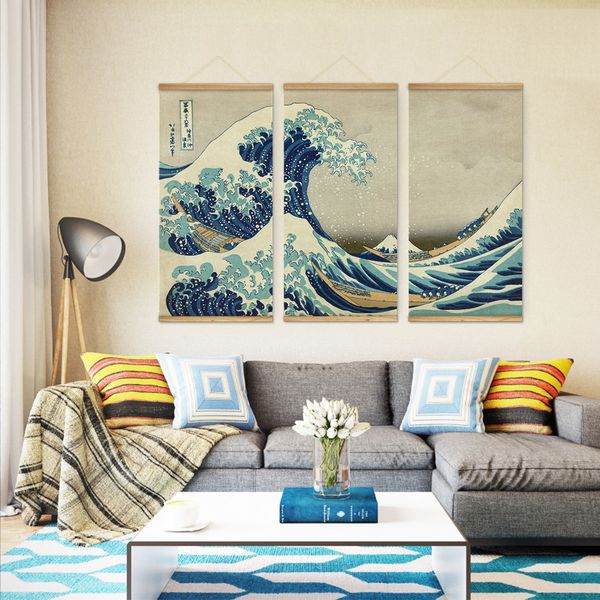 3pcs japan style the great wave off kanagawa decoration wall art pictures hanging canvas wooden scroll paintings for living room
3pcs japan style the great wave off kanagawa decoration wall art pictures hanging canvas wooden scroll paintings for living room