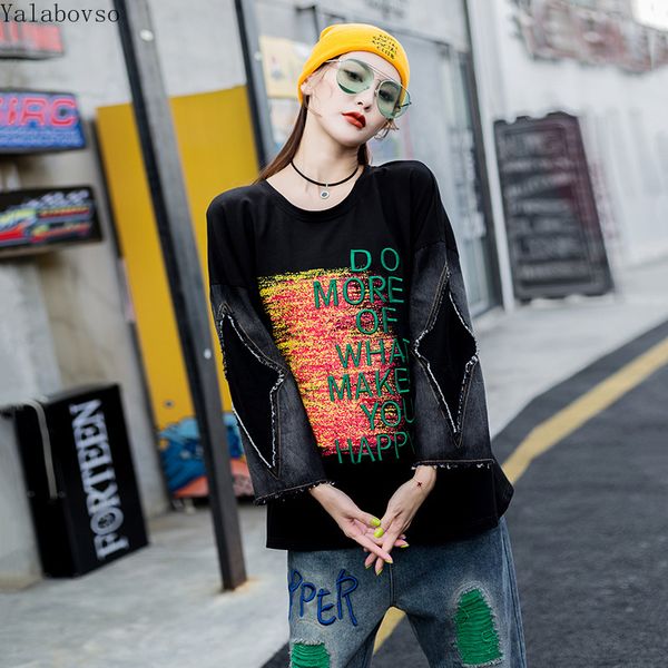 autumn 2019 large size women's wear embroidered sleeve o neck long-sleeved hoodies women a110z4, Black
autumn 2019 large size women's wear embroidered sleeve o neck long-sleeved hoodies women a110z4, Black