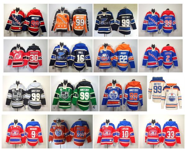 

Old Time Hoodie Hockey Jersey 99 Wayne Gretzky Edmonton Oilers Mike Bossy Brett Hull Martin Brodeur Brian Leetch Los Angeles Kings Pullover