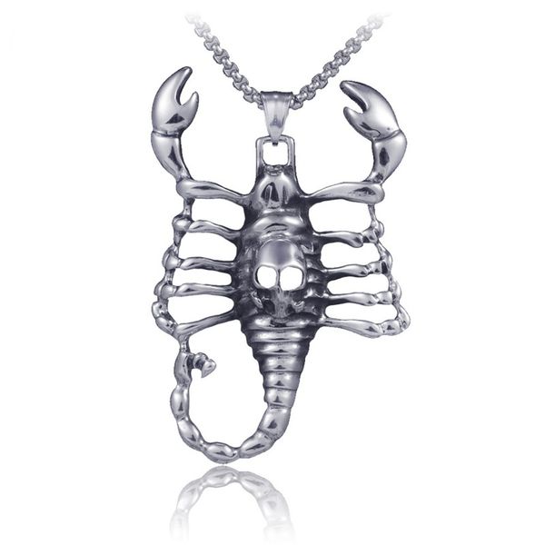 european and american retro titanium steel scorpion pendant street hip hop rock stainless steel men's necklace 9-x00113, Silver
european and american retro titanium steel scorpion pendant street hip hop rock stainless steel men's necklace 9-x00113, Silver