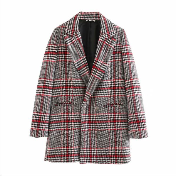 spring 2020 new fashion plaid double breasted tweed plaid women's suit long-sleeved loose midi jacket female small suit, White;black
spring 2020 new fashion plaid double breasted tweed plaid women's suit long-sleeved loose midi jacket female small suit, White;black