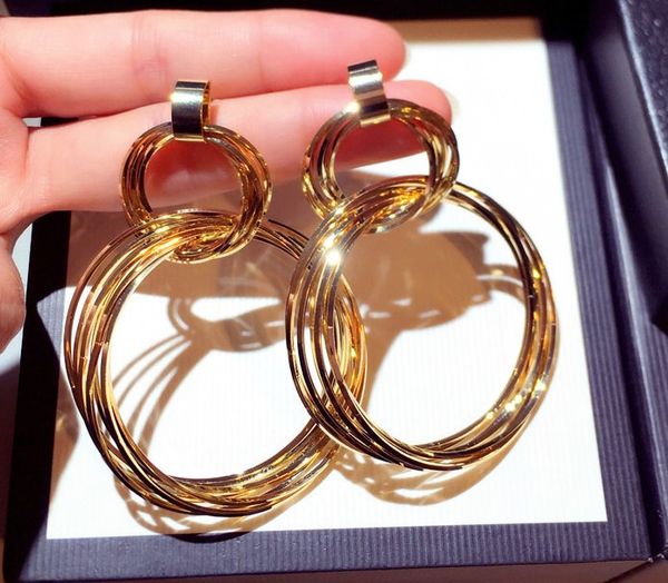new trendy fashion luxury designer exaggerated geometric multi circles stud earrings for woman girls silver gold colors, Golden;silver
new trendy fashion luxury designer exaggerated geometric multi circles stud earrings for woman girls silver gold colors, Golden;silver