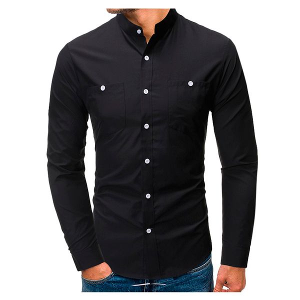 solid color mens dress shirts 2019 men's casual slim long sleeve breathes plus size blouse chemise grande taille, White;black
solid color mens dress shirts 2019 men's casual slim long sleeve breathes plus size blouse chemise grande taille, White;black