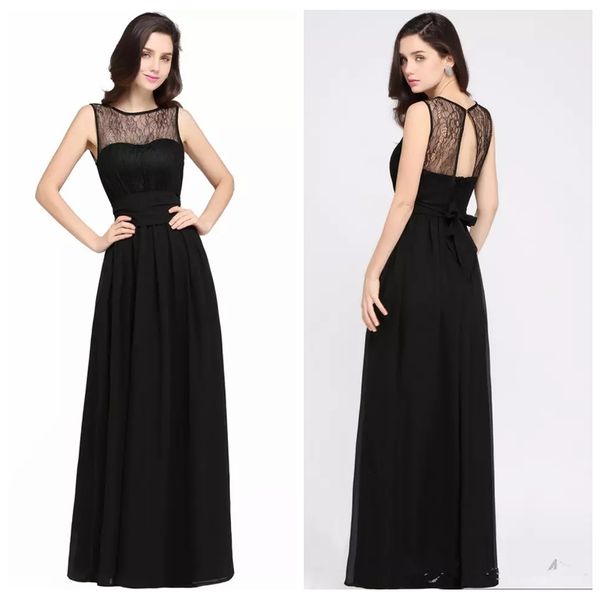 2019 scoop neck sleeveless a-line prom dresses lace chiffon long vestidos de soiree customized women evening party gowns simple cheap, Black
2019 scoop neck sleeveless a-line prom dresses lace chiffon long vestidos de soiree customized women evening party gowns simple cheap, Black