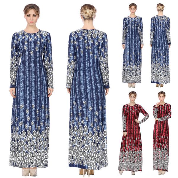 women muslim arab middle east ethnic print long sleeve dress abaya dubai caftan marocain dresses islamic clothing kaftan robe, Red
women muslim arab middle east ethnic print long sleeve dress abaya dubai caftan marocain dresses islamic clothing kaftan robe, Red