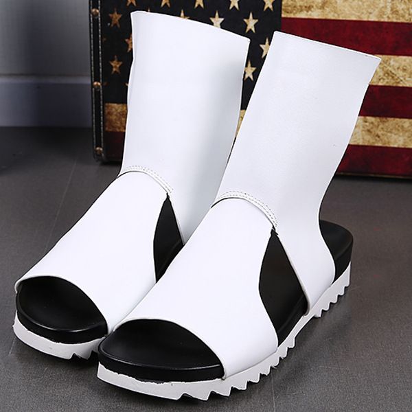 men sandals high summer new fashion leather casual beach shoes men's high-roman sandals, Black
men sandals high summer new fashion leather casual beach shoes men's high-roman sandals, Black