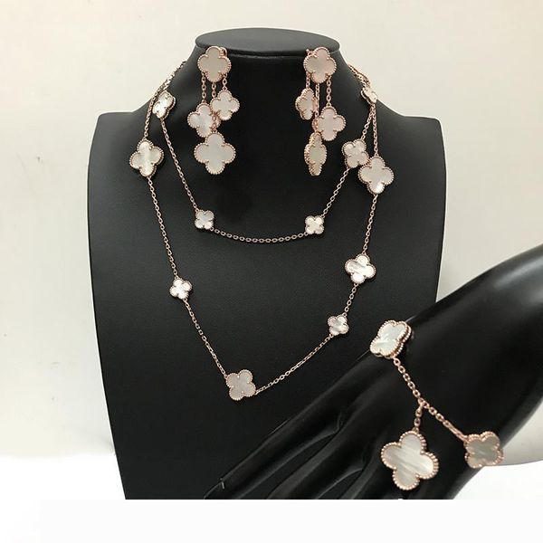 fashion brand 925 silver four leaf flower jewelry set for women wedding necklace bracelet earrings white mother pearl shell clover jewelry, Black
fashion brand 925 silver four leaf flower jewelry set for women wedding necklace bracelet earrings white mother pearl shell clover jewelry, Black