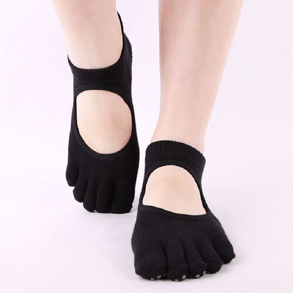 female toe socks cotton floor breathable swear profession non-slip dance sports thin section backless non-slip granules socks, Black
female toe socks cotton floor breathable swear profession non-slip dance sports thin section backless non-slip granules socks, Black