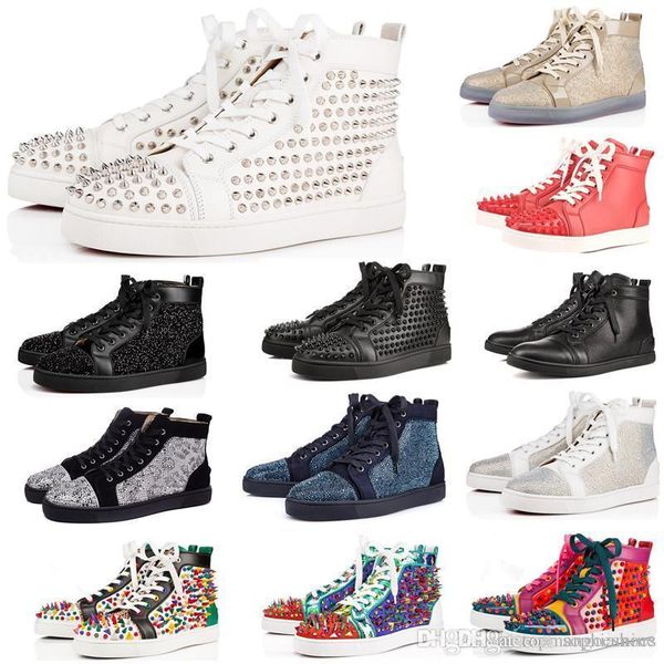 designer fashion mens red bottoms shoes studded spike flat sneakers for men women glitter party lovers genuine leather casual rivet sneaker, Black
designer fashion mens red bottoms shoes studded spike flat sneakers for men women glitter party lovers genuine leather casual rivet sneaker, Black