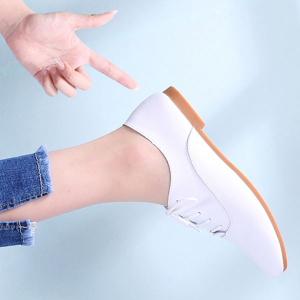 2019 autumn women oxford shoes ballerina flats shoes women genuine leather moccasins lace up loafers white 051, Black
2019 autumn women oxford shoes ballerina flats shoes women genuine leather moccasins lace up loafers white 051, Black
