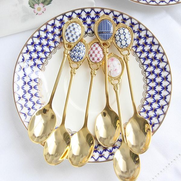 100% new brand 4pcs /set stainless steel spoons set inlay ceramic coffee scoop vintage gold plating dessert spoon high grade cake scoop
100% new brand 4pcs /set stainless steel spoons set inlay ceramic coffee scoop vintage gold plating dessert spoon high grade cake scoop