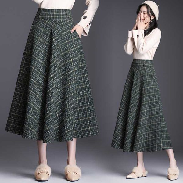 autumn a-line skirt women elegant plaid elastic waist long woolen maxi skirt winter female vintage umbrella plus size, Black
autumn a-line skirt women elegant plaid elastic waist long woolen maxi skirt winter female vintage umbrella plus size, Black