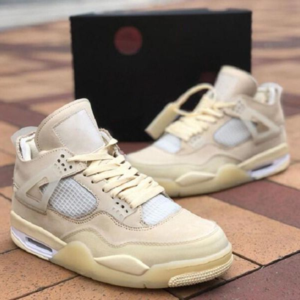 4 4s off cream sail white jumpman basketball shoes iv men women muslin wmns hight quality designer sports sneakers mens trainers size 36-47, White;red 
4 4s off cream sail white jumpman basketball shoes iv men women muslin wmns hight quality designer sports sneakers mens trainers size 36-47, White;red