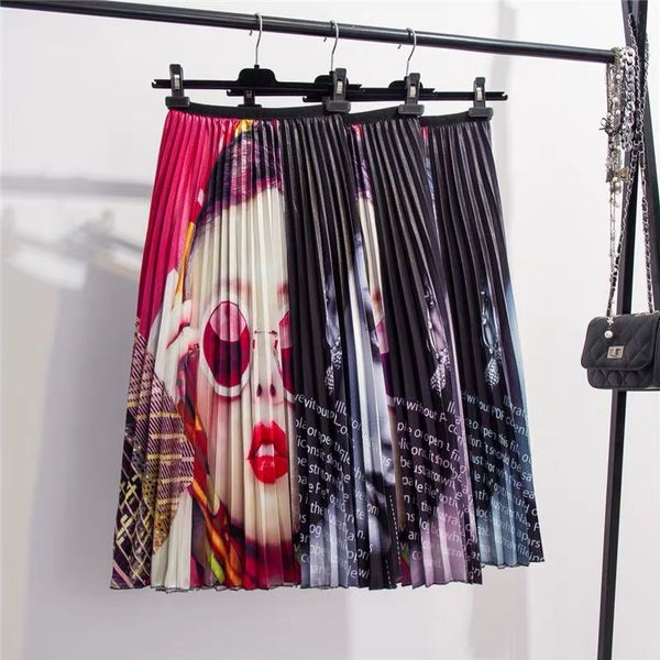 2019 spring summer new-coming europen printing patchwork pattern high elasticity pleated high street style women skirts, Black
2019 spring summer new-coming europen printing patchwork pattern high elasticity pleated high street style women skirts, Black