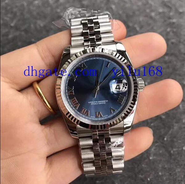 36mm blue dial watch ar factory men's automatic cal.3135 men flute bezel 116200 watches 904l steel eta mechanical date just swiss wrist, Slivery;brown
36mm blue dial watch ar factory men's automatic cal.3135 men flute bezel 116200 watches 904l steel eta mechanical date just swiss wrist, Slivery;brown