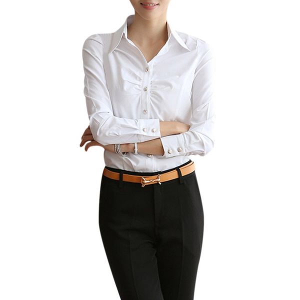 women's blouses & shirts 2021 fashion summer blouse shirt long sleeve turn-down collar button lady white
women's blouses & shirts 2021 fashion summer blouse shirt long sleeve turn-down collar button lady white