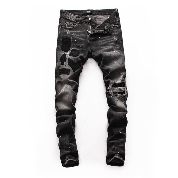fashion mens designer jeans brand black jeans bodysuit stretch stretch slim fit slim fit hip hop pants perforated men, Blue
fashion mens designer jeans brand black jeans bodysuit stretch stretch slim fit slim fit hip hop pants perforated men, Blue
