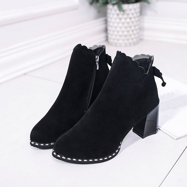 2019 winter new short boots sleek minimalist shallow boots women's sweet comfortable warm k54, Black
2019 winter new short boots sleek minimalist shallow boots women's sweet comfortable warm k54, Black