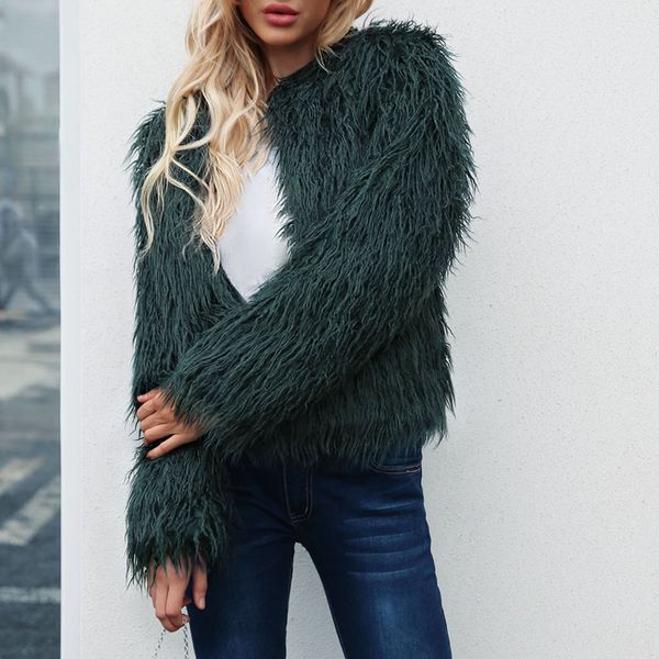 fashion furry faux fur coat women fluffy warm long sleeve female outerwear autumn winter coat jacket hairy collarless overcoat, Black
fashion furry faux fur coat women fluffy warm long sleeve female outerwear autumn winter coat jacket hairy collarless overcoat, Black