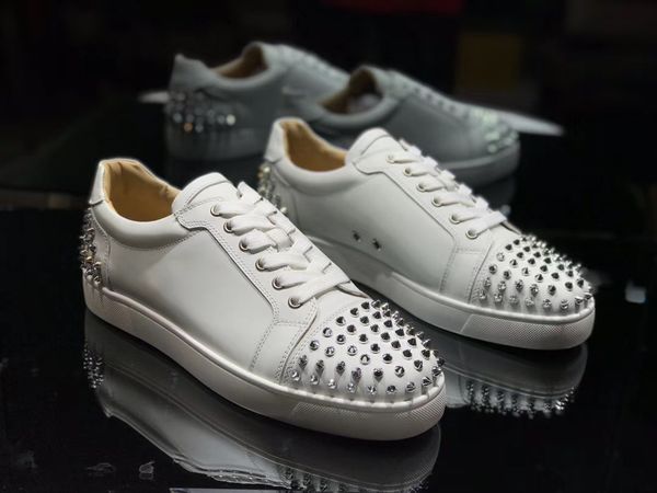 men fashion casual designer shoes genuine leather 100% real p white studded spikes low shoes brand new, Black
men fashion casual designer shoes genuine leather 100% real p white studded spikes low shoes brand new, Black