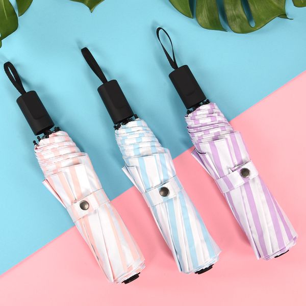 women's umbrellas outdoor fog sun umbrella anti ultraviolet sunny umbrella small fresh color plastic stripe three fold umbrella, White
women's umbrellas outdoor fog sun umbrella anti ultraviolet sunny umbrella small fresh color plastic stripe three fold umbrella, White