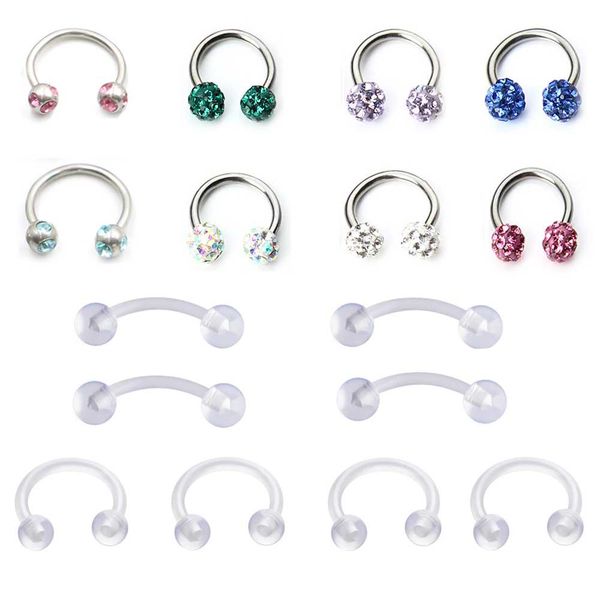 horseshoe stainless steel transparent clear 16pcs spiral nose hoop earring stud tragus piercing women men piercing lot invisible, Slivery;golden
horseshoe stainless steel transparent clear 16pcs spiral nose hoop earring stud tragus piercing women men piercing lot invisible, Slivery;golden