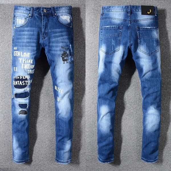 new italy style #3317# men's distressed painter pants oiled letters washed skinny denim blue jeans slim trousers try size 28-40
new italy style #3317# men's distressed painter pants oiled letters washed skinny denim blue jeans slim trousers try size 28-40