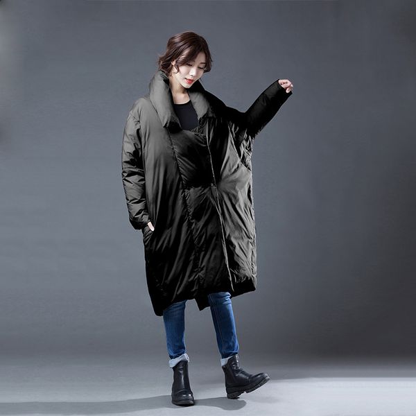 winter new style big size women's thick warm large size long down jacket asymmetric length white duck down 100% long solid, Black
winter new style big size women's thick warm large size long down jacket asymmetric length white duck down 100% long solid, Black