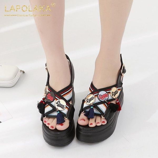 lapolaka 2020 new fashion ethnic women sandals wedges platform metal desoration pumps summer casual woman shoes, Black
lapolaka 2020 new fashion ethnic women sandals wedges platform metal desoration pumps summer casual woman shoes, Black