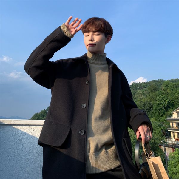 winter new woolen coat men's fashion solid color casual british wind woolen jacket street versatile loose long coat male clothes, Black
winter new woolen coat men's fashion solid color casual british wind woolen jacket street versatile loose long coat male clothes, Black