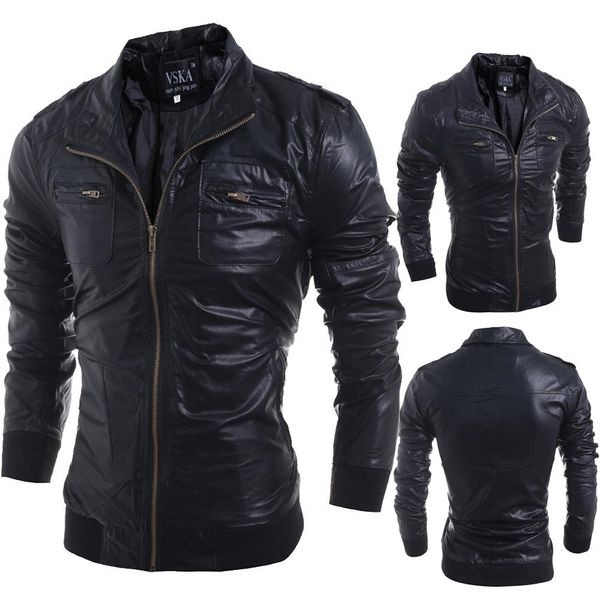 metermall men motorcycle pu leather jacket coat stylish multi zipper pockets lapel casual overcoat, Black
metermall men motorcycle pu leather jacket coat stylish multi zipper pockets lapel casual overcoat, Black