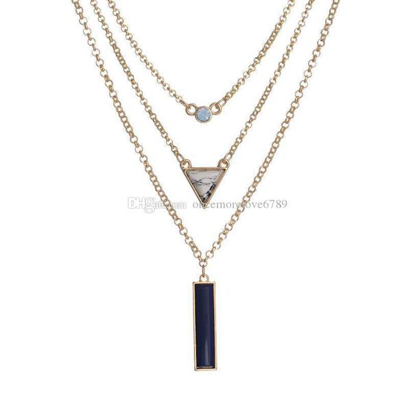 fashion vintage retro ethnic triangular turquoise crystal multi layer bohemian pendant necklace brand luxury jewelry, Silver
fashion vintage retro ethnic triangular turquoise crystal multi layer bohemian pendant necklace brand luxury jewelry, Silver