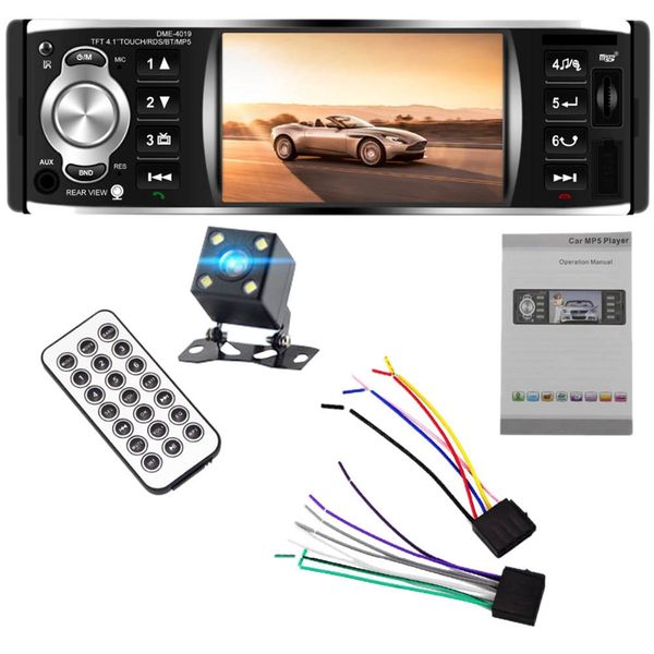 

1din 4.1 inch car radio contact screen automatic audio stereo fm bluetooth 2.0 mp5 player camera dme-4019 car dvr
